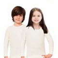 TERMO apatiniai marškinėliai ilgomis rankovėmis mergaitėms ir berniukams Namaldi 371 balta spalva (pieno baltumo)